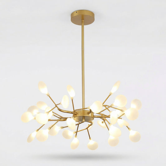 Elegant Gold Chandelier Light with Artistic Branch Design | Modern Fixture for Dining Room Ambiance
