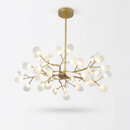 Elegant Gold Chandelier Light with Artistic Branch Design | Modern Fixture for Dining Room Ambiance