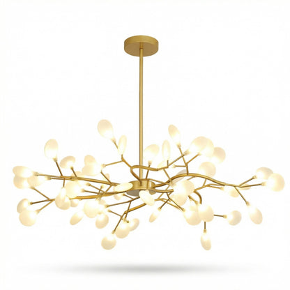 Elegant Gold Chandelier Light with Artistic Branch Design | Modern Fixture for Dining Room Ambiance