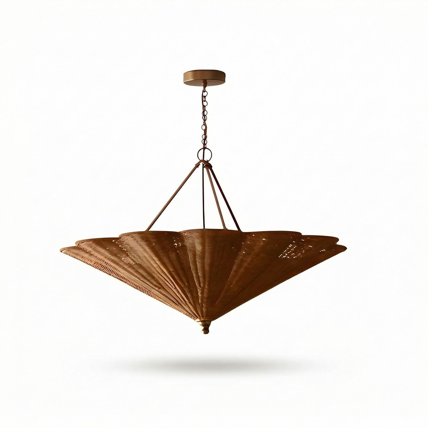 Elegant Rattan Chandelier Light with Adjustable Height | Stylish Gold Indoor Lighting for Dining Room